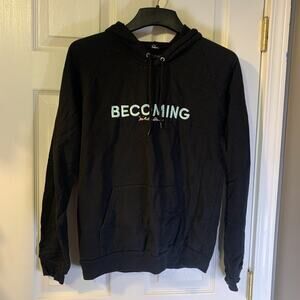 Becoming Women's Michelle Obama Hoodie Size M Black Fleece Athleisure Feminist